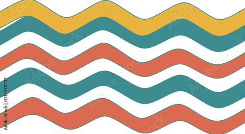 Colorful Wavy Pattern Abstract Design with Vibrant Repeating Waves and Lines