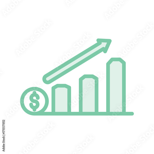 Financial Growth duotone line icon , vector, pixel perfect, illustrator file 
 