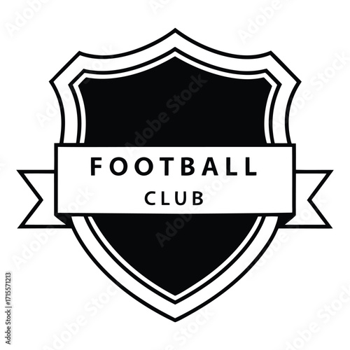 Classic football club crest design simple modern emblem black and white sport logo 