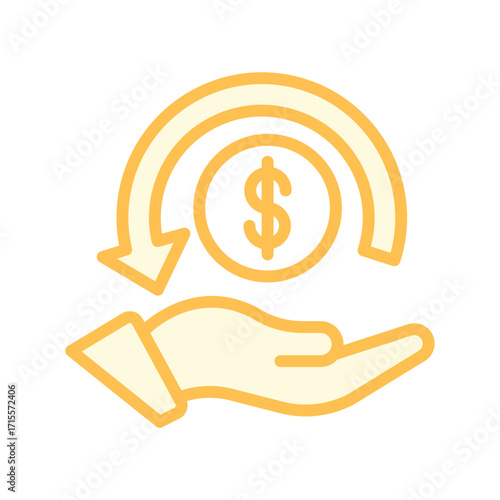 Investment Return duotone line icon , vector, pixel perfect, illustrator file 
