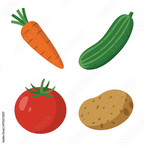 Fresh vegetables, healthy food collection