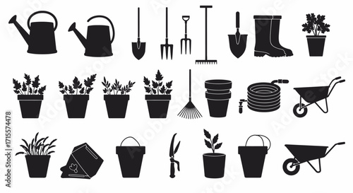 Gardening Tools Vector Set