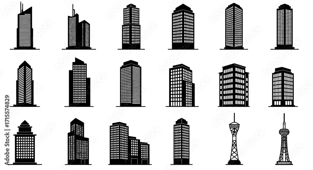 Obraz premium City Buildings Vector Set 1