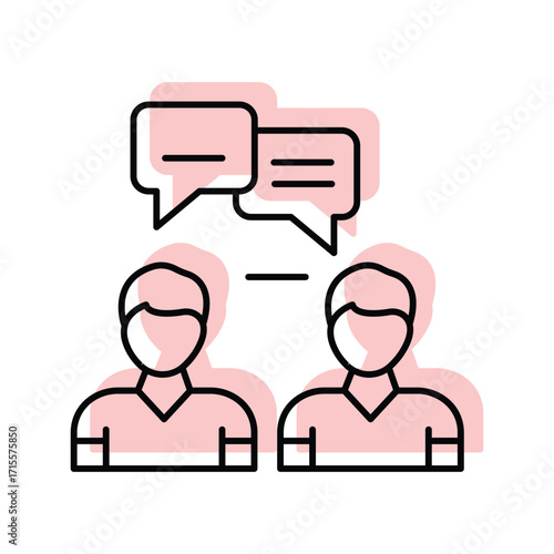 Business Conversation color shadow thinline icon , vector, pixel perfect, illustrator file 
