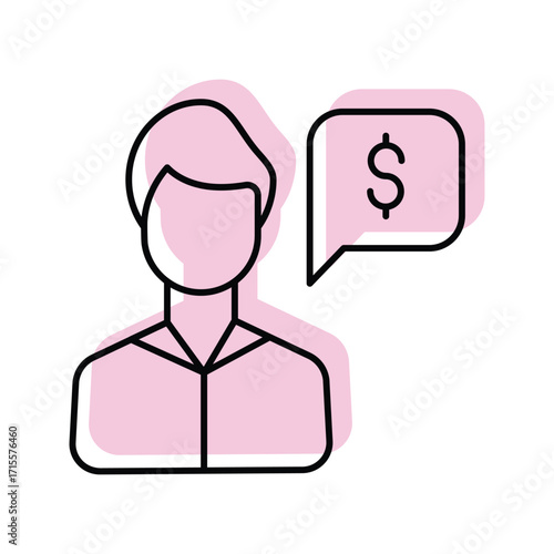 Financial Advisor color shadow thinline icon , vector, pixel perfect, illustrator file
