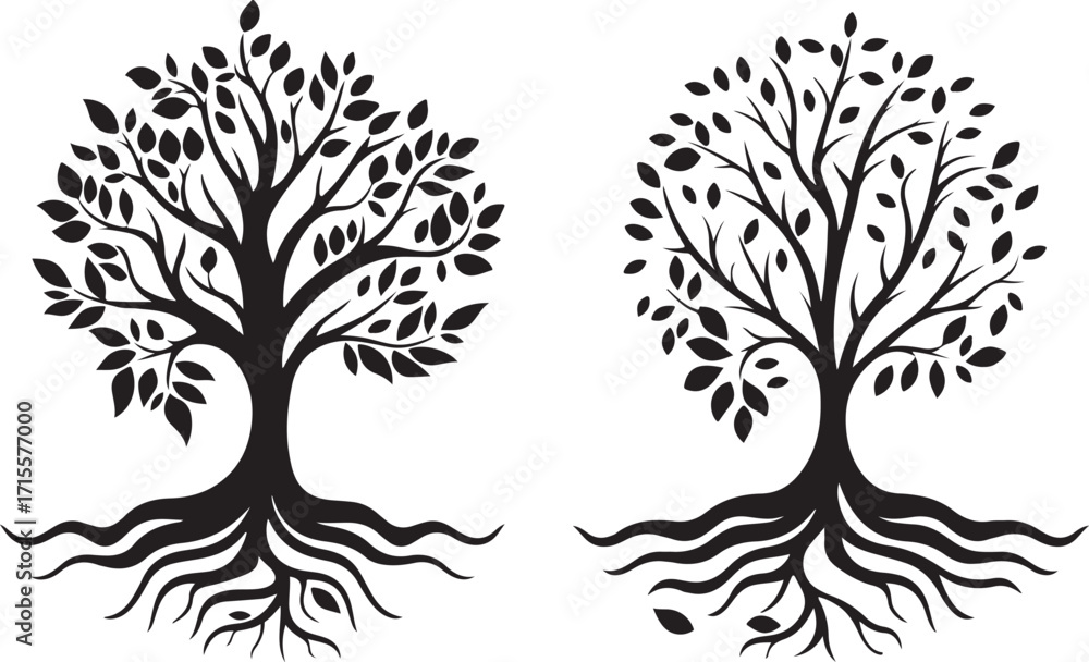 Fototapeta premium Tree Silhouette Clipart Pack