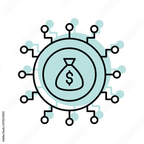 Investment Syndicate color shadow thinline icon , vector, pixel perfect, illustrator file 

