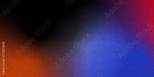 A smooth color gradient transitions from dark to light. The color changes from deep red to bright purple, culminating in a bright blue hue.and uses graini