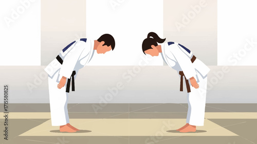 illustration of two judo athletes