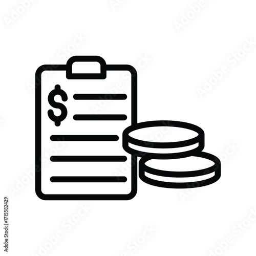 Budget line icon , vector, pixel perfect, illustrator file 
