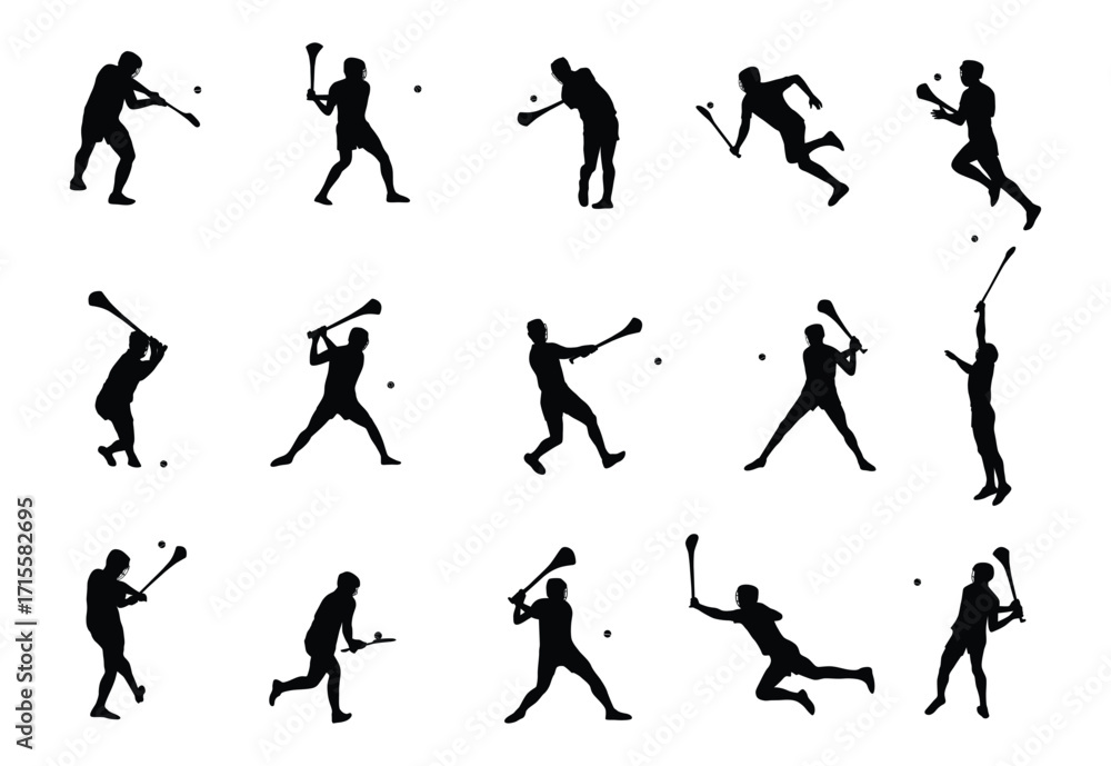 Fototapeta premium Hurling sports silhouette