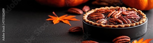 Autumnal pecan pie, a delectable treat.