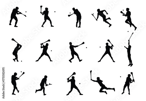 Hurling sports silhouette