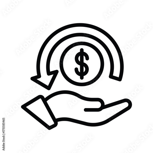 Investment Return line icon , vector, pixel perfect, illustrator file 
