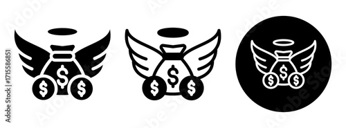 Angel Investor Icon Collection Glyph & Mixed Style