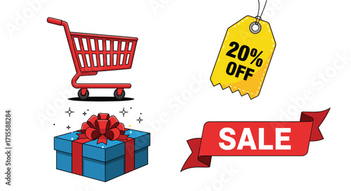 Grab amazing deals during our sale with 20% off ideal for promotion advertising or showcasing festive shopping offers, Generative AI.