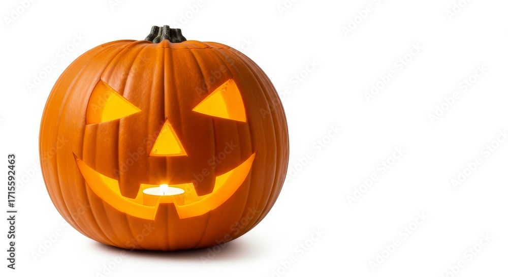 Fototapeta premium Spooky Halloween Jack-o-lantern Pumpkin.