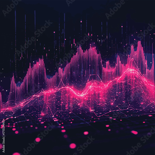 Stock chart depicting import price shock with abstract spike visualization to analyze economic performance trends , vector style simple color