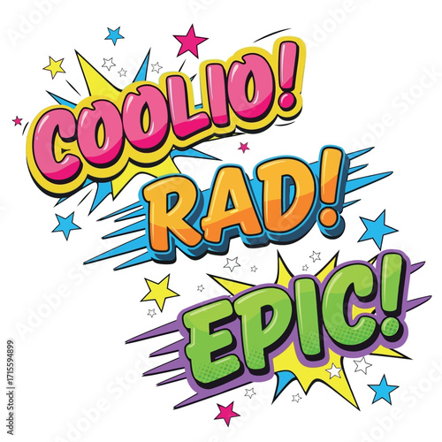 Coolio Rad Epic Awesome Words Expressing Excitement