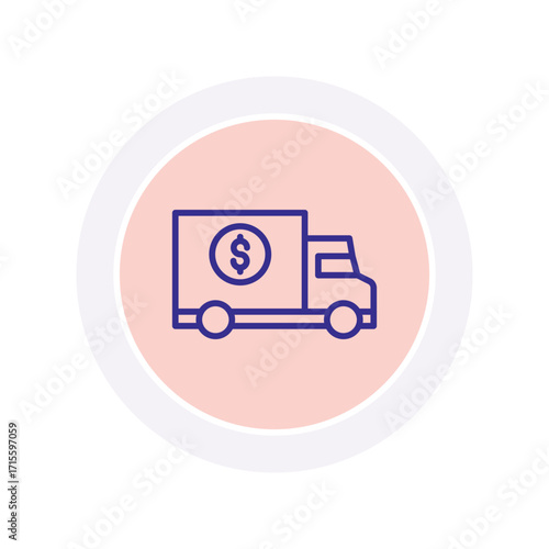 Money Transporter color circle icon , vector, pixel perfect, illustrator file
