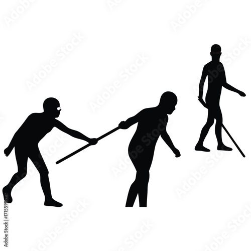 Evolution of humankind depicted in silhouetted figures walking upright
