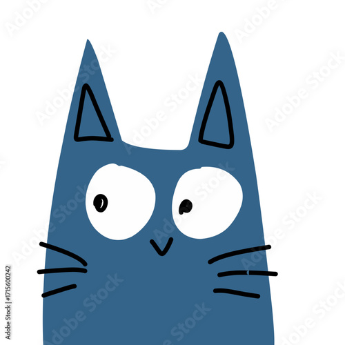blue cat with a big eyes