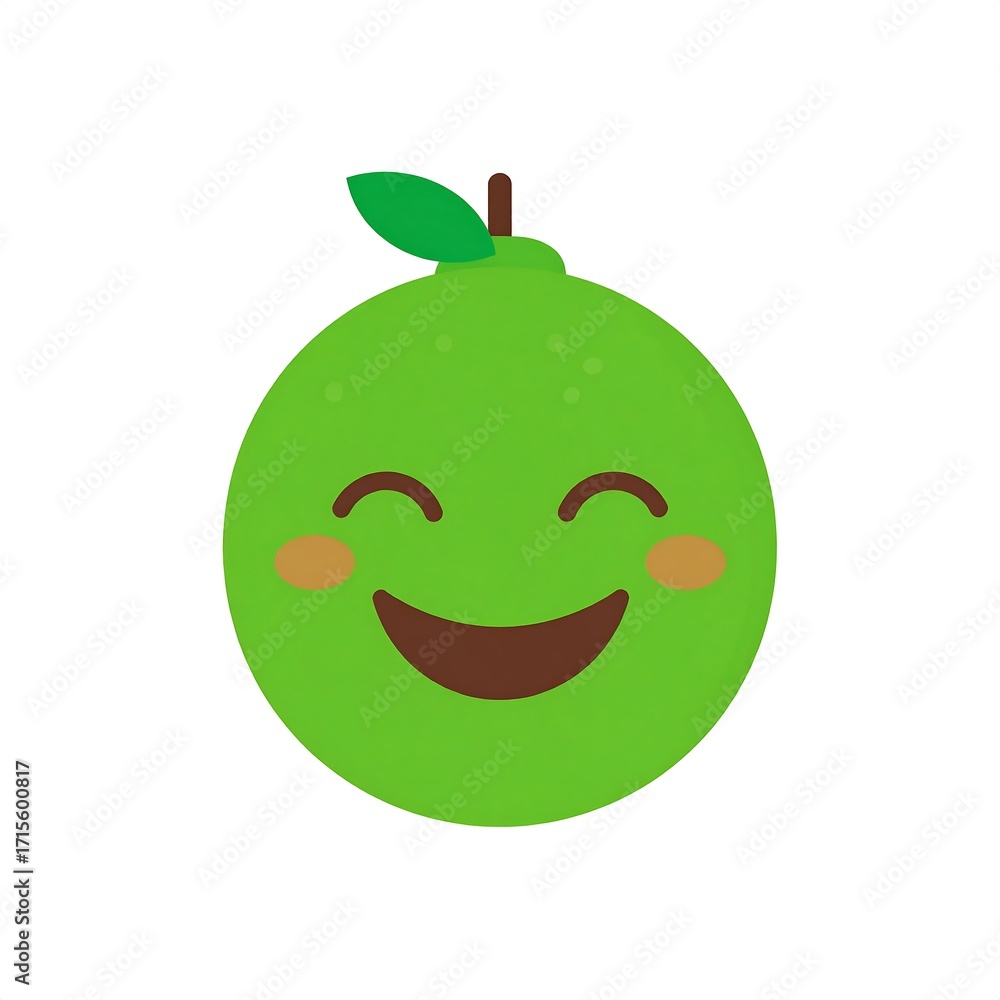 Obraz premium Cartoon lime with a happy face