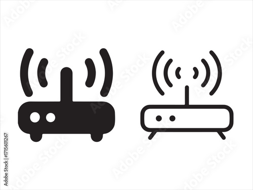 Wireless router icon isolated on white background in vector format