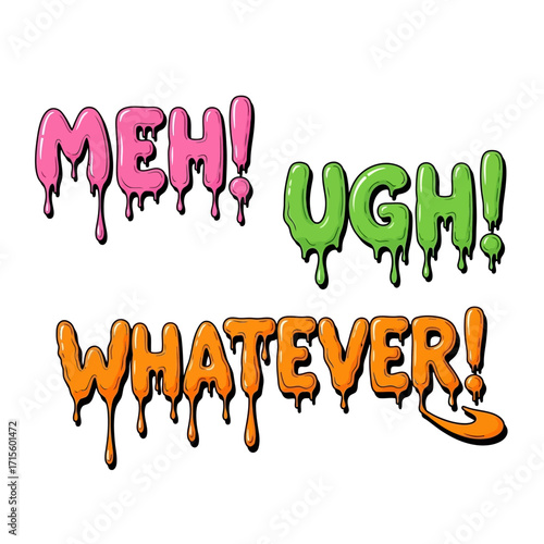 Expressing Indifference with Dripping Text Designs