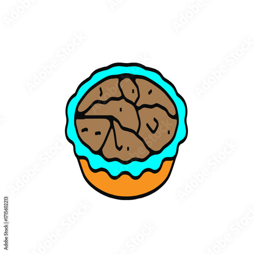 Appie pie vector illustration of a human brain