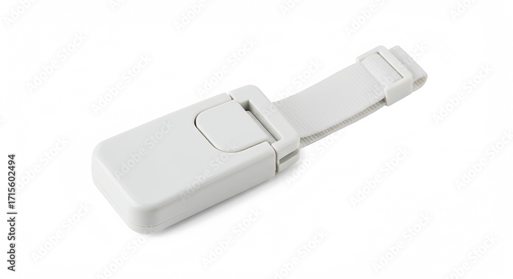 Fototapeta premium White plastic strap with adjustable buckle for fastening