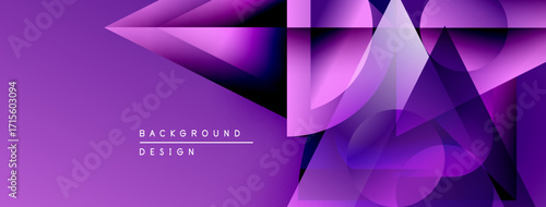 Abstract purple design. Overlapping shapes create dynamic visual effect. Modern, sleek background suitable for digital projects.