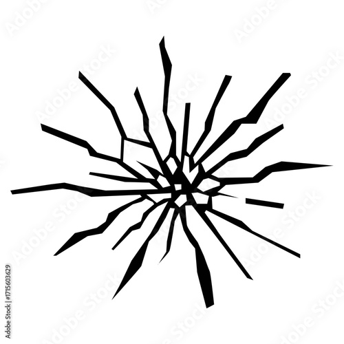 Broken Glass Crack Vector Illustration Shattered Window Impact Effect Design