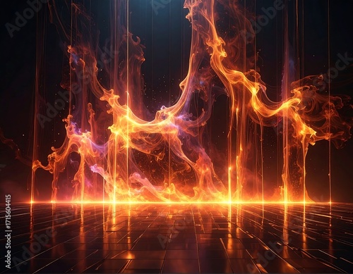 Abstract fiery stage