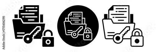 File Access Icon Glyph & Mixed Style Collection Set