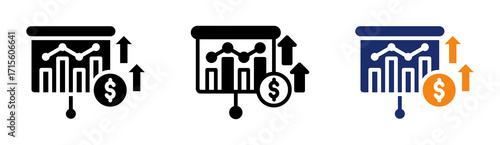 Profit Projection Icon Collection Glyph & Mixed Style 