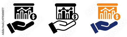 Sales Projection Icon Collection Glyph & Mixed Style 
