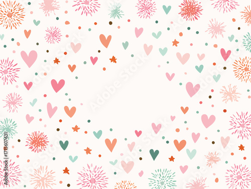 シンプルなベクタースタイルの可愛らしい背景デザイン