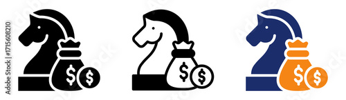 Strategic Finance Icon Collection Glyph & Mixed Style 