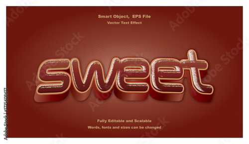 Sweet Text Effect Sugar, Candy Typography Style.
