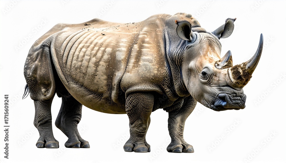 Fototapeta premium rhinoceros isolated on white