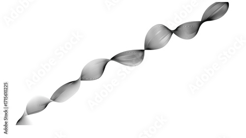 drill bits isolated on white backgroundAbstract wavy background. Thin line on white.