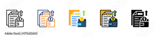 Expense Report Icon Multiple Style Collection Set 