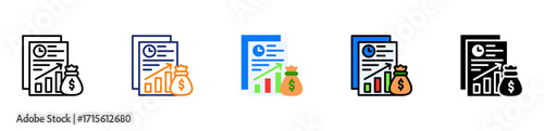 Investment Plan Icon Multiple Style Collection Set 