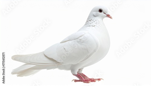 white pigeon isolated on white background