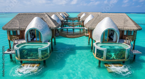 swimming pool on a tropical resort
