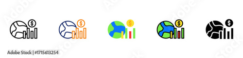 Economic Growth Icon Multiple Style Collection Set 