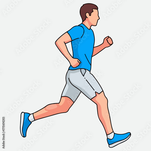 Flat design vector illustration of a person running