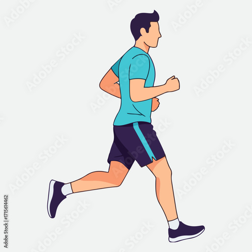 Flat design vector illustration of a person running
