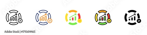 Market Share Icon Multiple Style Collection Set 